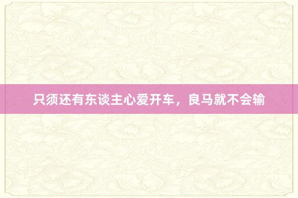 只须还有东谈主心爱开车，良马就不会输