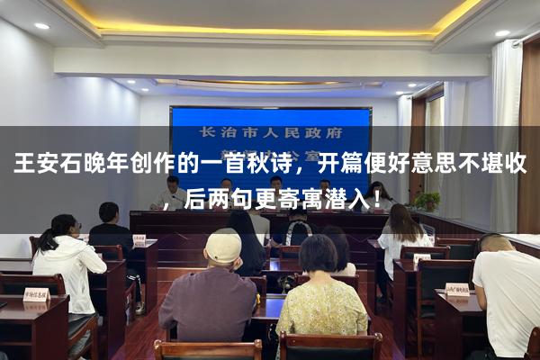 王安石晚年创作的一首秋诗，开篇便好意思不堪收，后两句更寄寓潜入！
