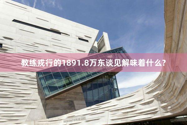 教练戎行的1891.8万东谈见解味着什么?